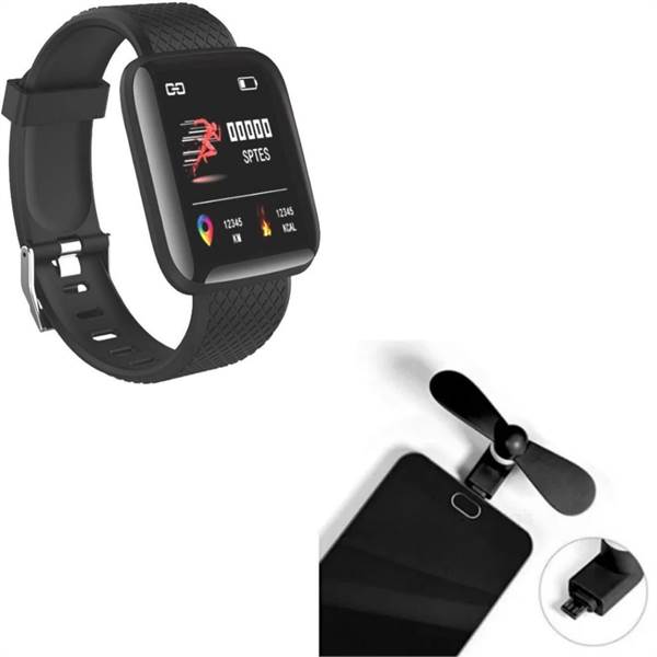 Id-116 smartwatch and Micro USB Fan for Smartphones
